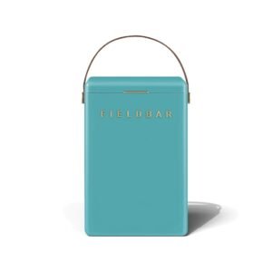 Fieldbar 10L Drinks Box cooler box in Bazaruto Blue, front view on a white background