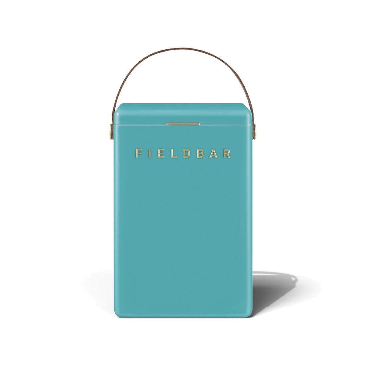 Fieldbar 10L Drinks Box cooler box in Bazaruto Blue, front view on a white background