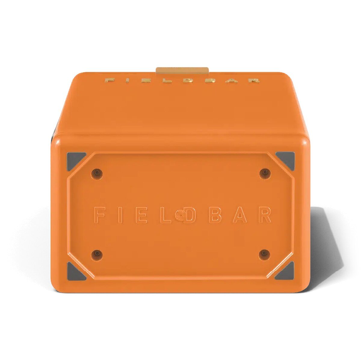 Fieldbar 10L Drinks Box cooler box in Orchard Orange, underside view on a white background