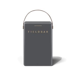Fieldbar 10L Drinks Box cooler box in Oyster Grey, front view on a white background