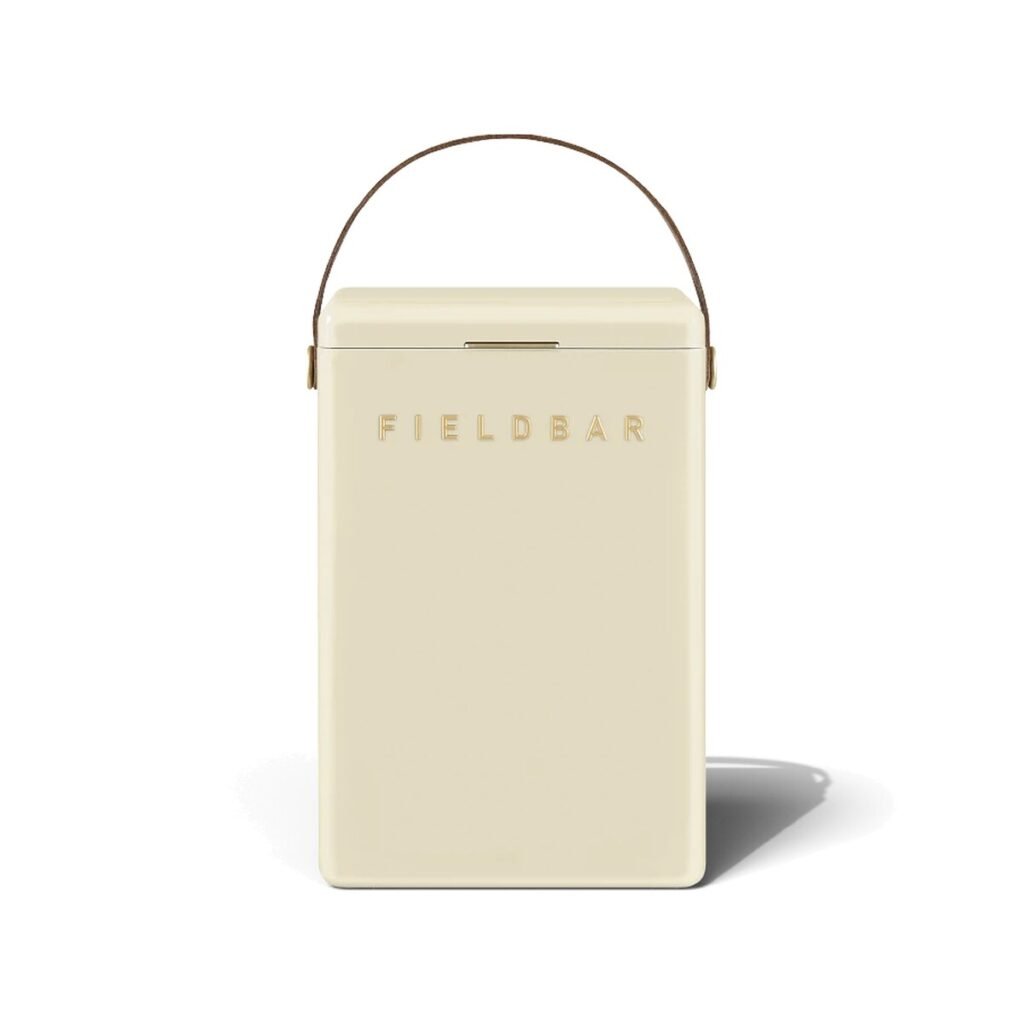 Fieldbar 10L Drinks Box cooler box in Safari White, front view on a white background
