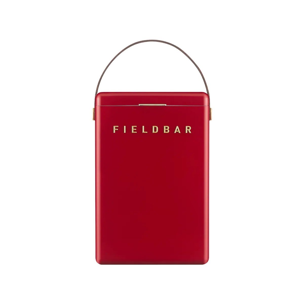 Fieldbar 10L Drinks Box cooler box in Lobster Red, front view on a white background