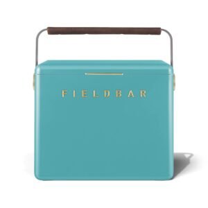 Fieldbar 24L Gin Trunk cooler box in Bazaruto Blue, front view on a white background