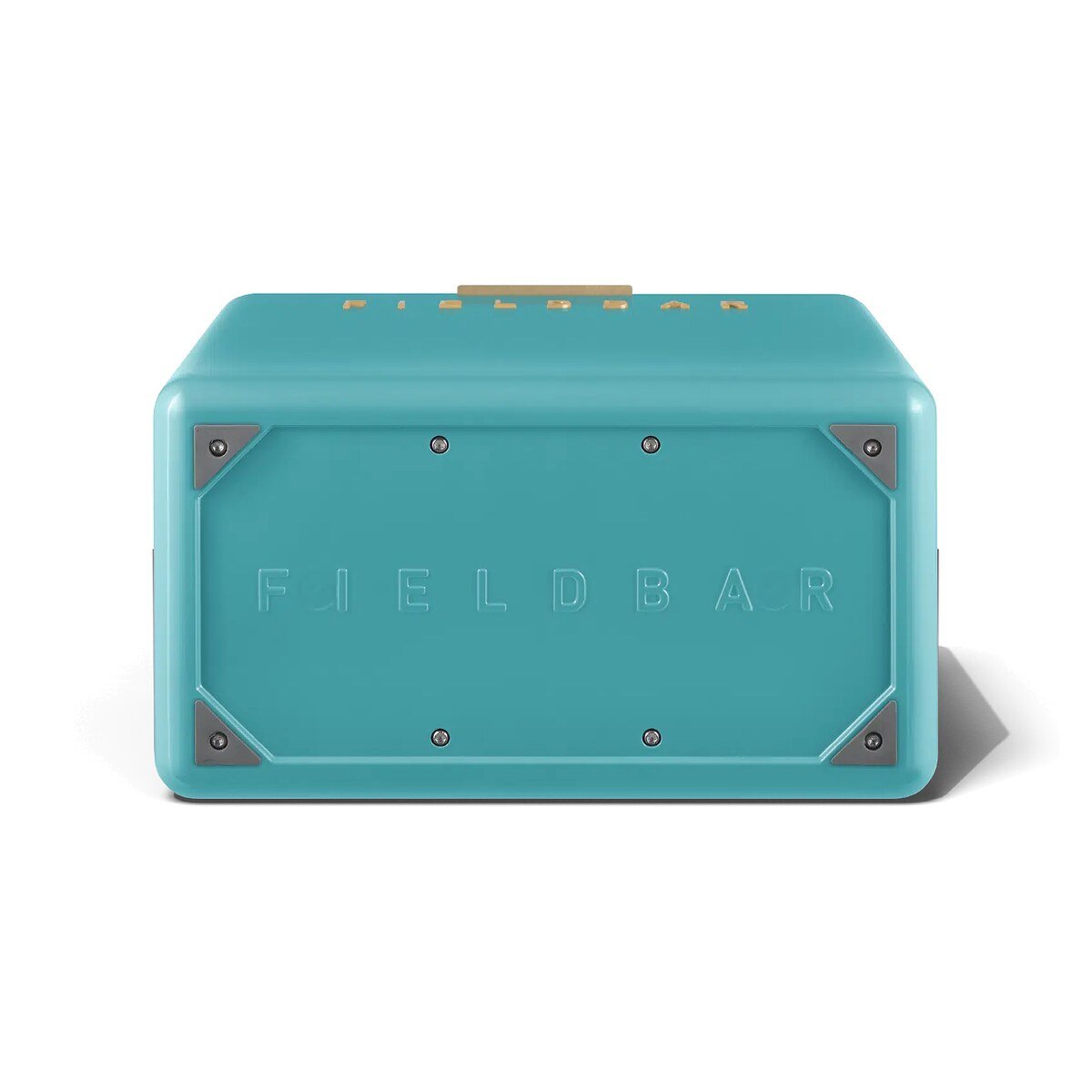 Fieldbar 24L Gin Trunk cooler box in Bazaruto Blue, underside view on a white background