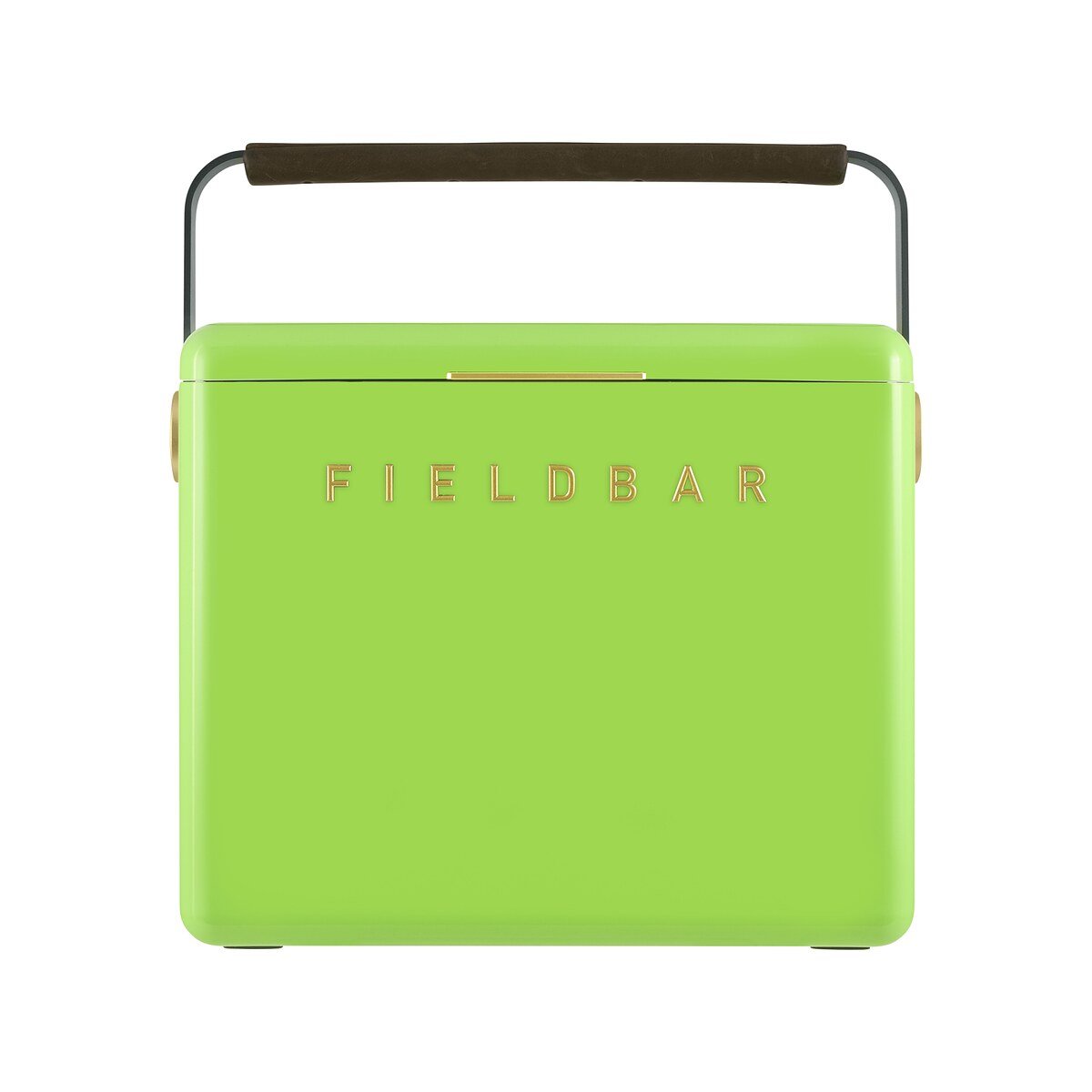 Fieldbar 24L Gin Trunk cooler box in Limited Edition Match Point Green, front view on a white background