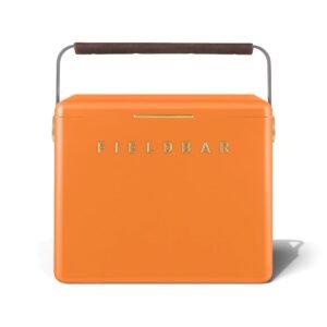 Fieldbar 24L Gin Trunk cooler box in Orchard Orange, front view on a white background