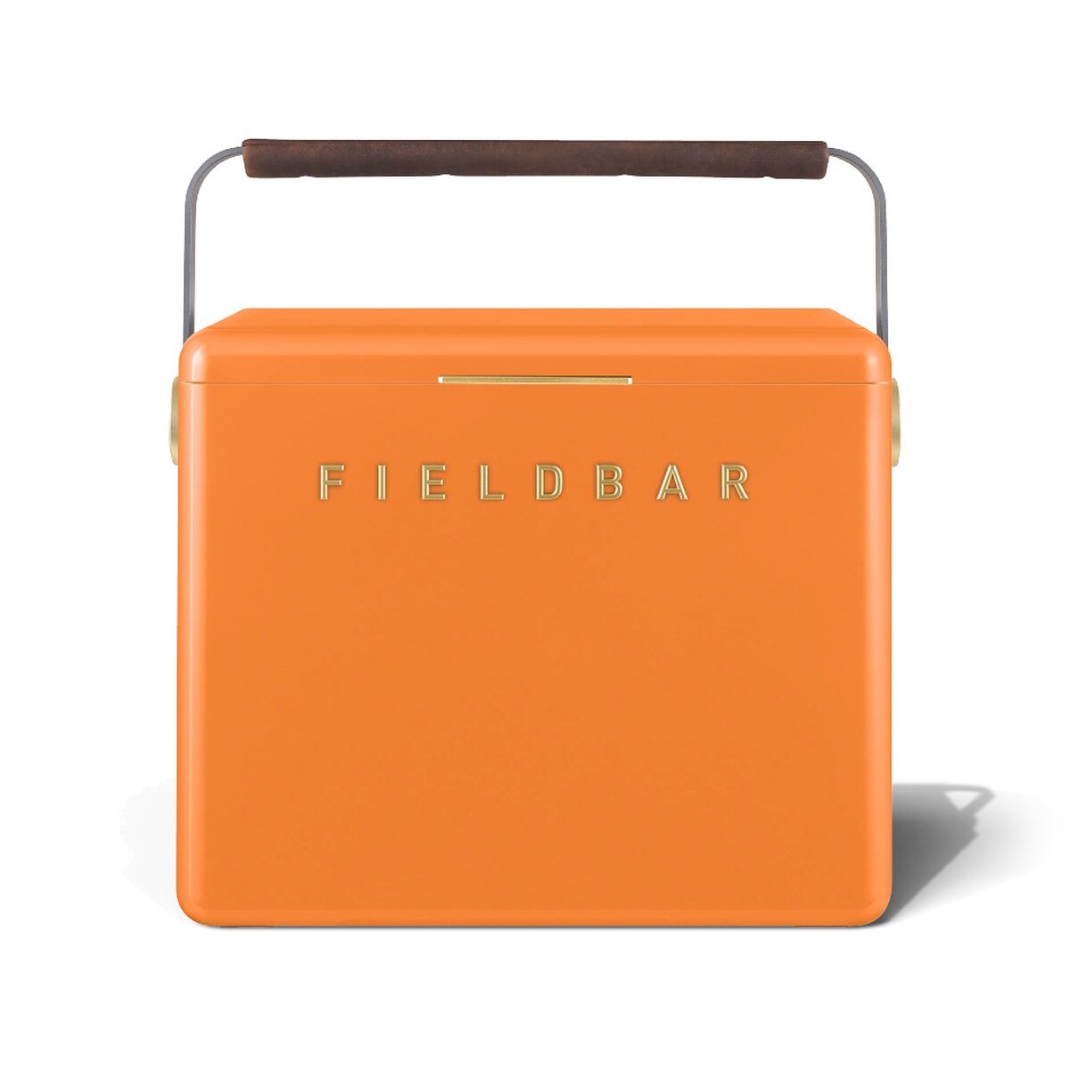 Fieldbar 24L Gin Trunk cooler box in Orchard Orange, front view on a white background