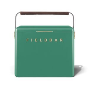 Fieldbar 24L Gin Trunk cooler box in Parisian Green, front view on a white background