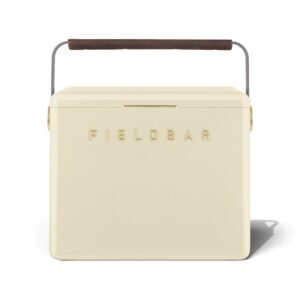 Fieldbar 24L Gin Trunk cooler box in Safari White, front view on a white background
