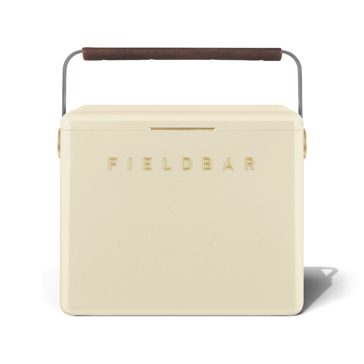 Fieldbar 24L Gin Trunk cooler box in Safari White, front view on a white background
