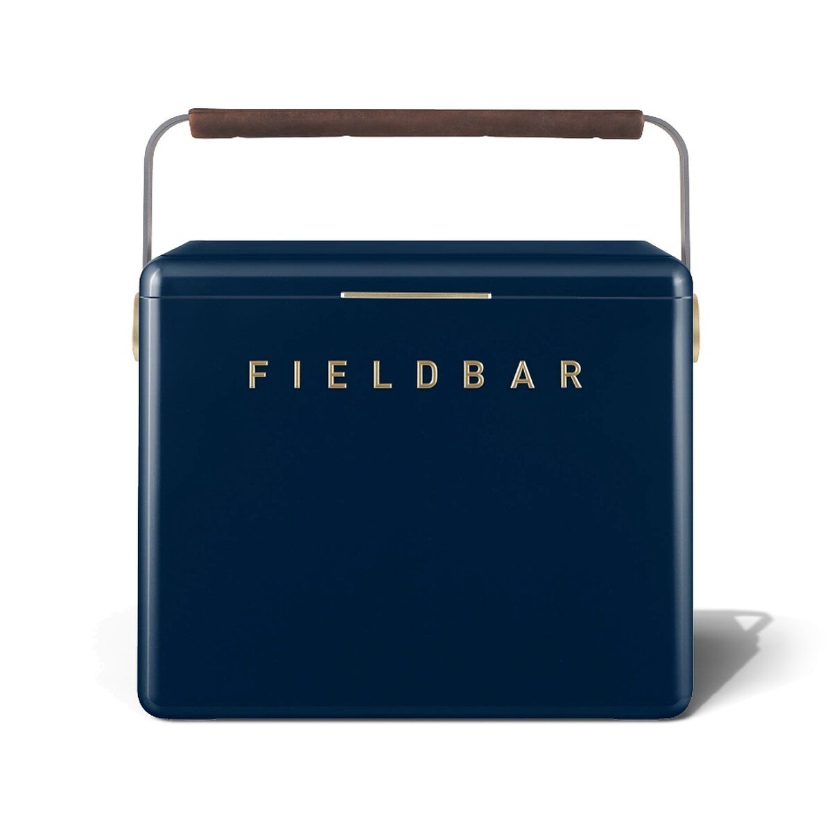 Fieldbar 24L Gin Trunk cooler box in Sea Boat Blue, front view on a white background