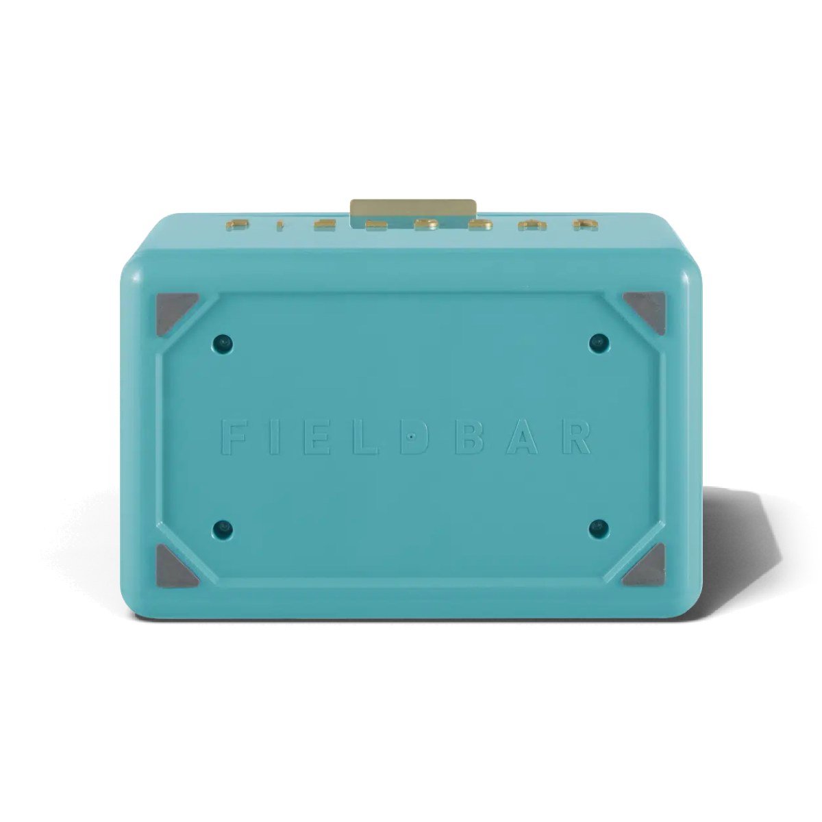 Fieldbar 4L Mini Bar cooler box in Bazaruto Blue, underside view on a white background