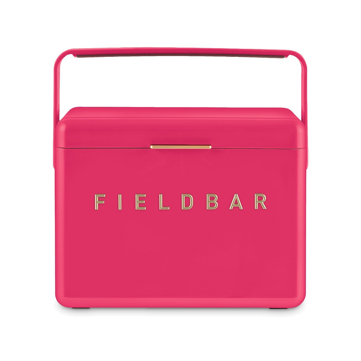 Fieldbar 4L Mini Bar cooler box in Limited Edition Hot Pink with shoulder strap, front view on a white background