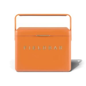 Fieldbar 4L Mini Bar cooler box in Orchard Orange, front view on a white background
