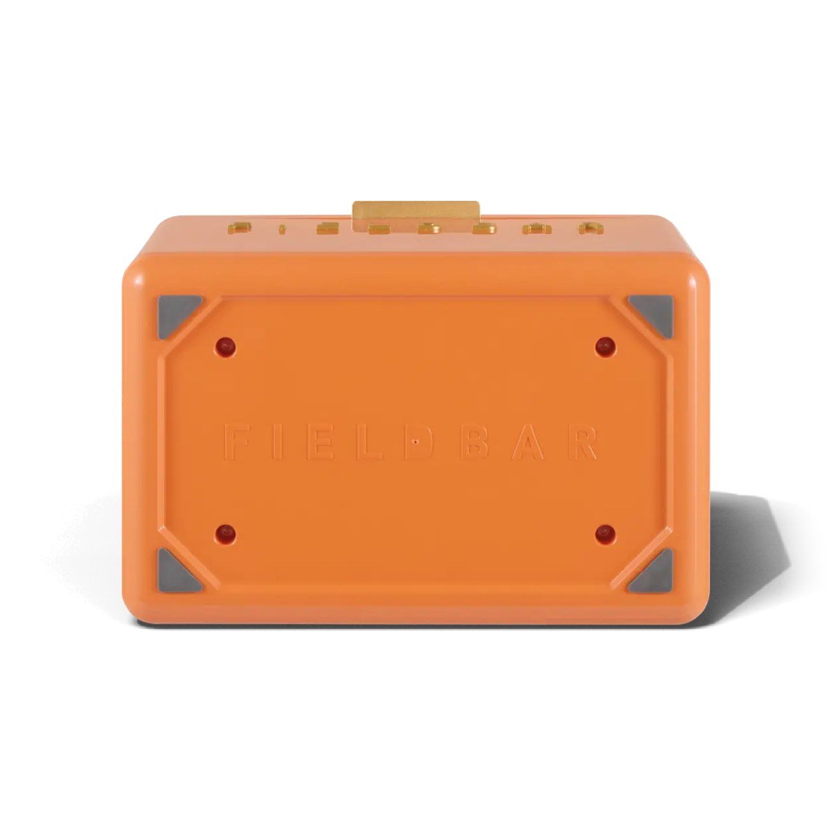 Fieldbar 4L Mini Bar cooler box in Orchard Orange, underside view on a white background