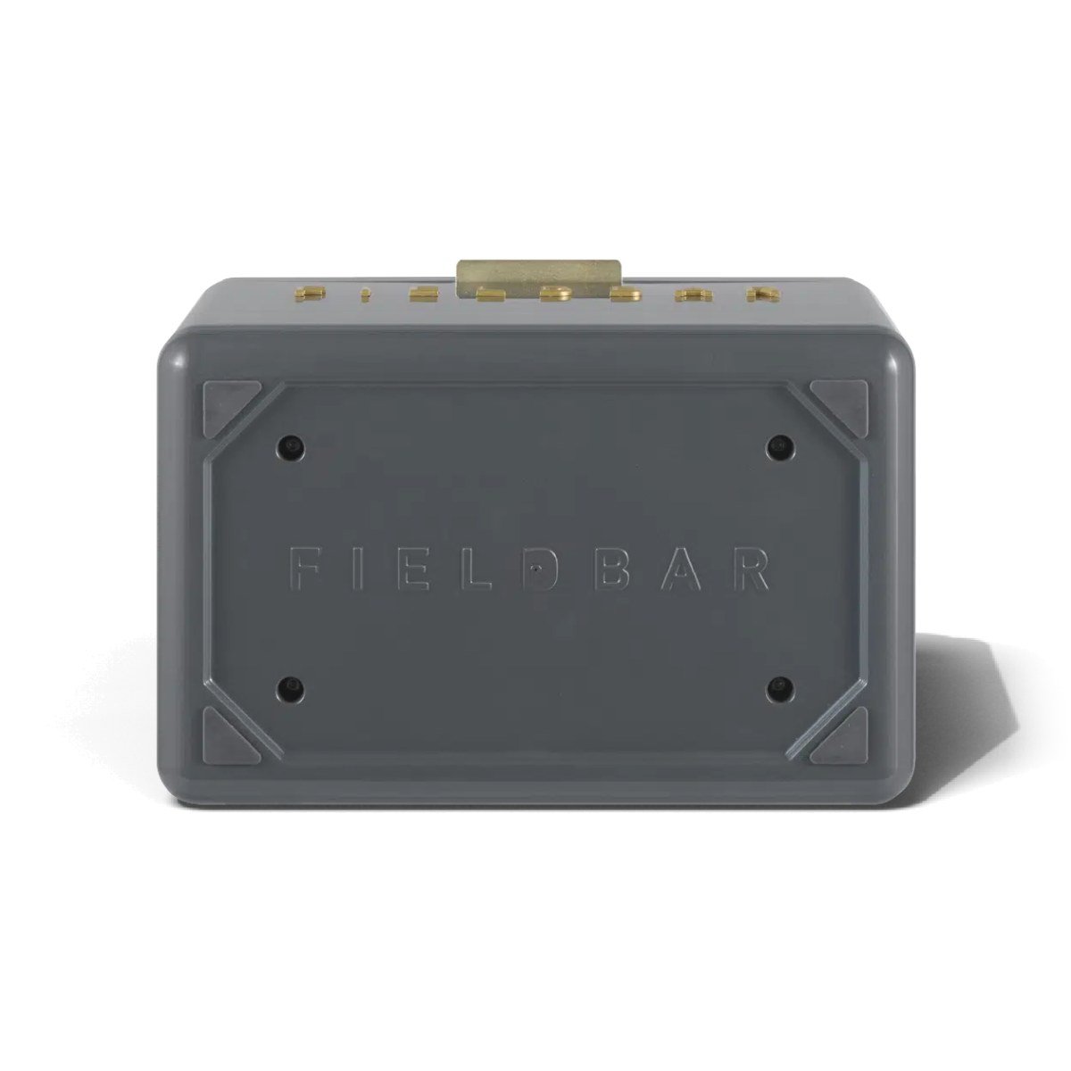 Fieldbar 4L Mini Bar cooler box in Oyster Grey, underside view on a white background