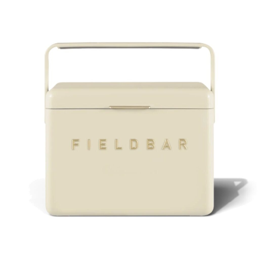 Fieldbar 4L Mini Bar cooler box in Safari White, front view on a white background