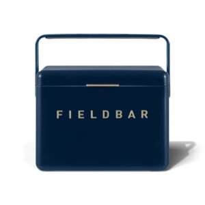 Fieldbar 4L Mini Bar cooler box in Sea Boat Blue, front view on a white background