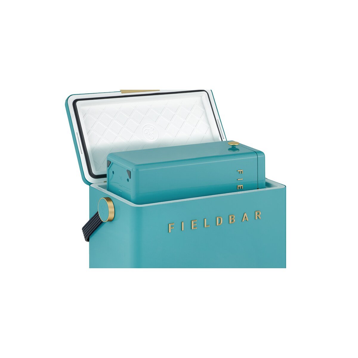 Fieldbar Cooler Box Set 10L and 24L Bazaruto Blue - inside view on a white background