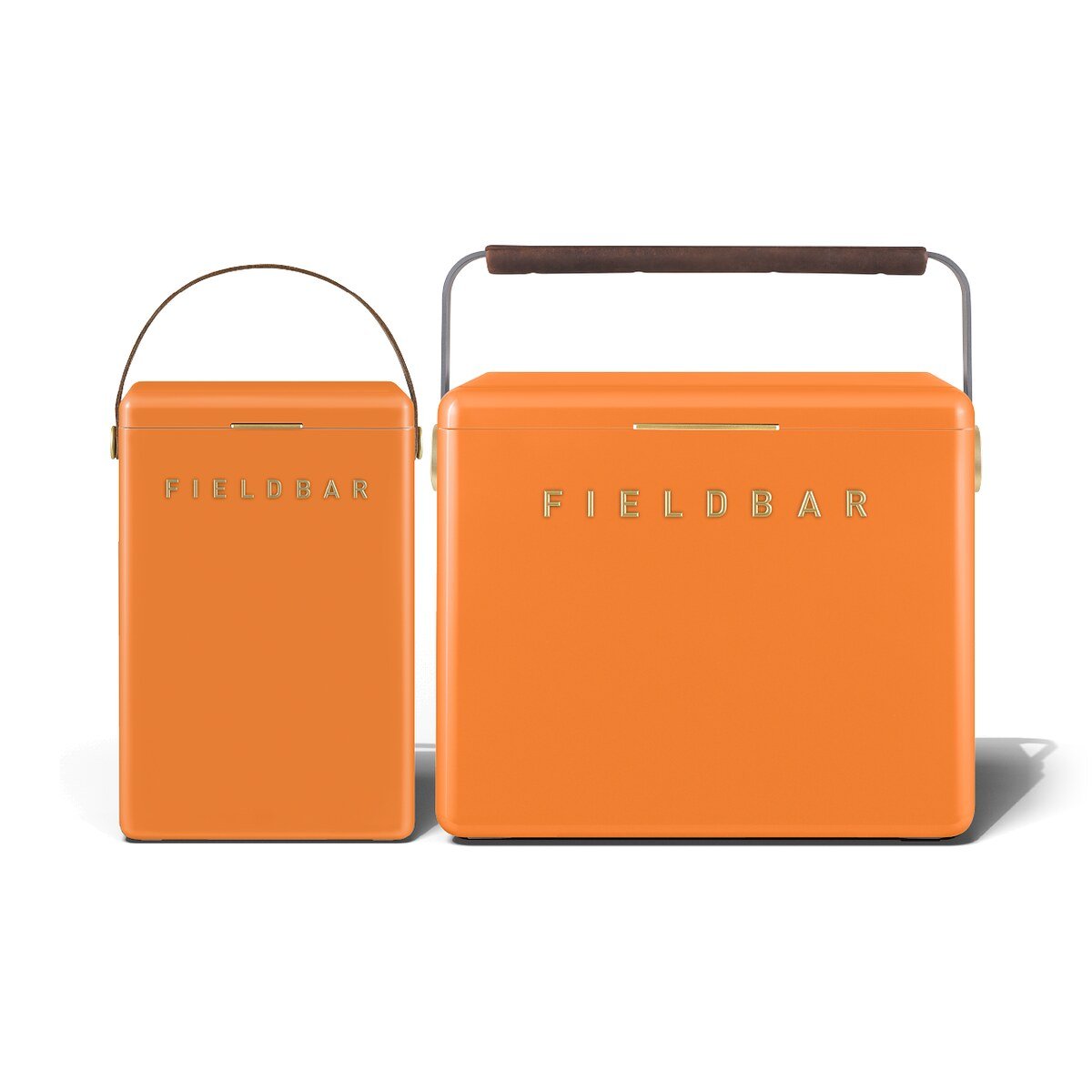 Fieldbar Cooler Box Set 10L and 24L Orchard Orange - front on a white background