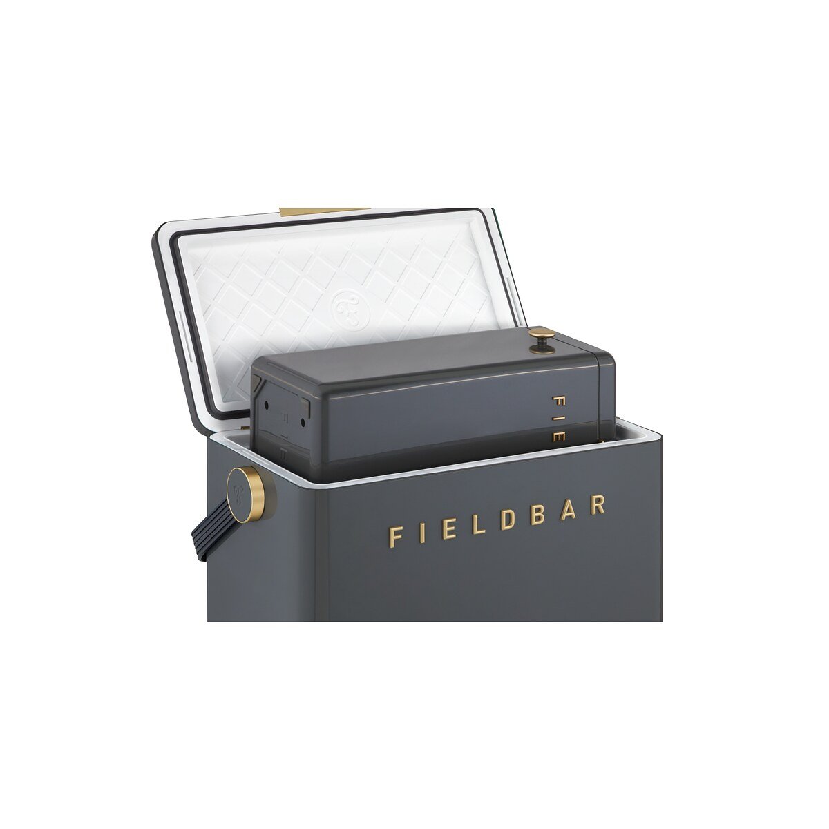 Fieldbar Cooler Box Set 10L and 24L Oyster Grey - inside view on a white background