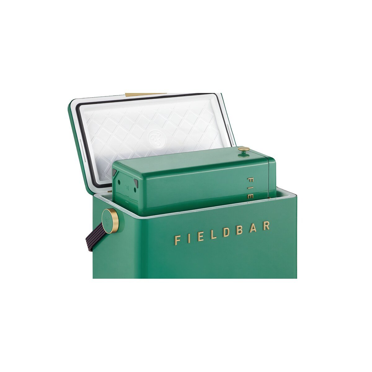 Fieldbar Cooler Box Set 10L and 24L Parisian Green - inside view on a white background