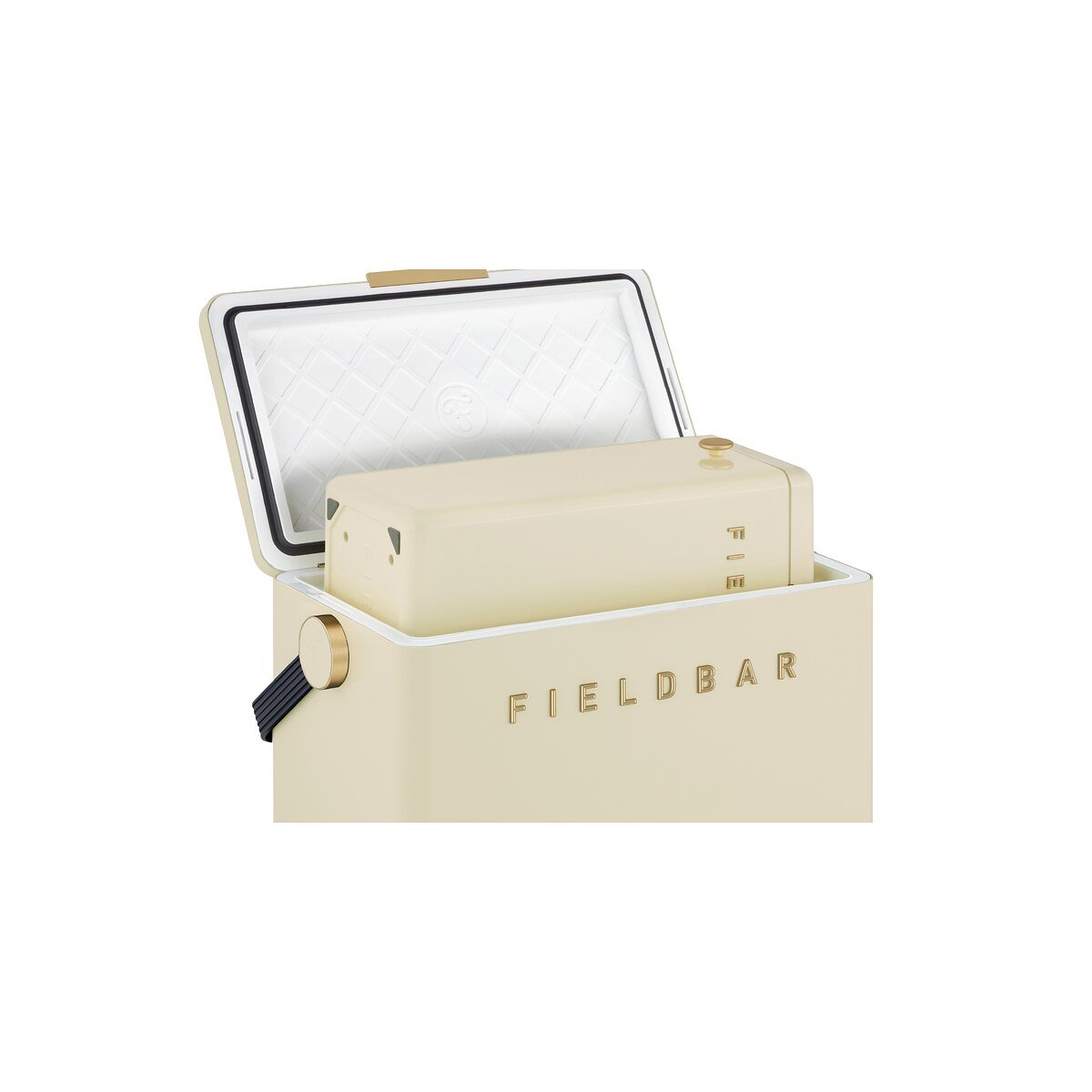 Fieldbar Cooler Box Set 10L and 24L Safari White - inside view on a white background