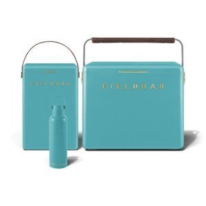 Fieldbar Cooler Box Set and Field Bottle Bazaruto Blue - front on a white background