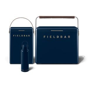 Fieldbar Cooler Box Set and Field Bottle Sea Boat Blue - front on a white background