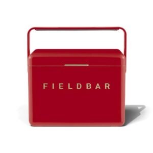 Fieldbar 4L Mini Bar cooler box in Lobster Red, front view on a white background