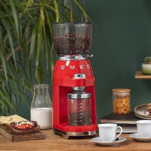 350g Red Smeg Retro Coffee Grinder New