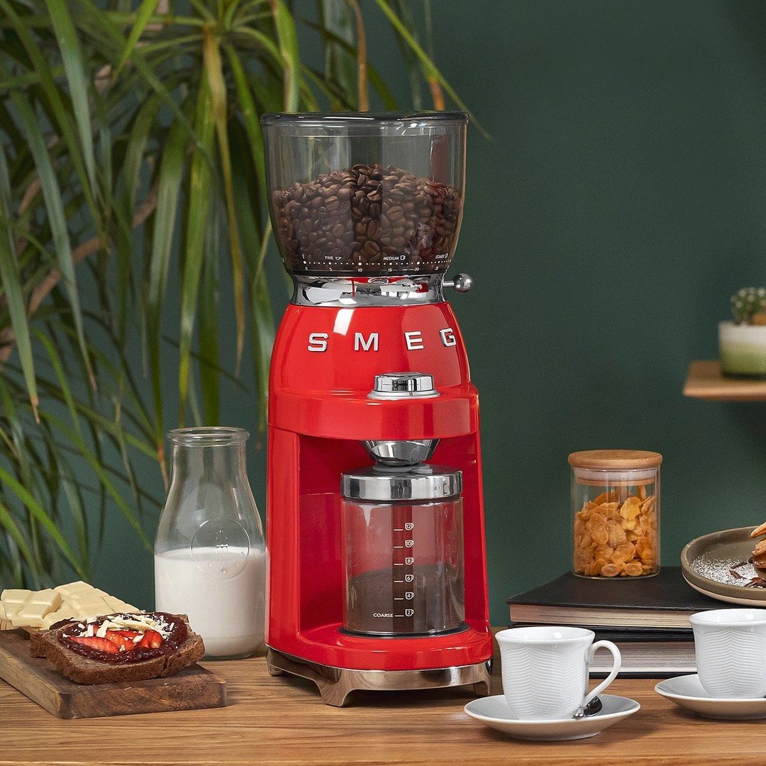 350g Red Smeg Retro Coffee Grinder New