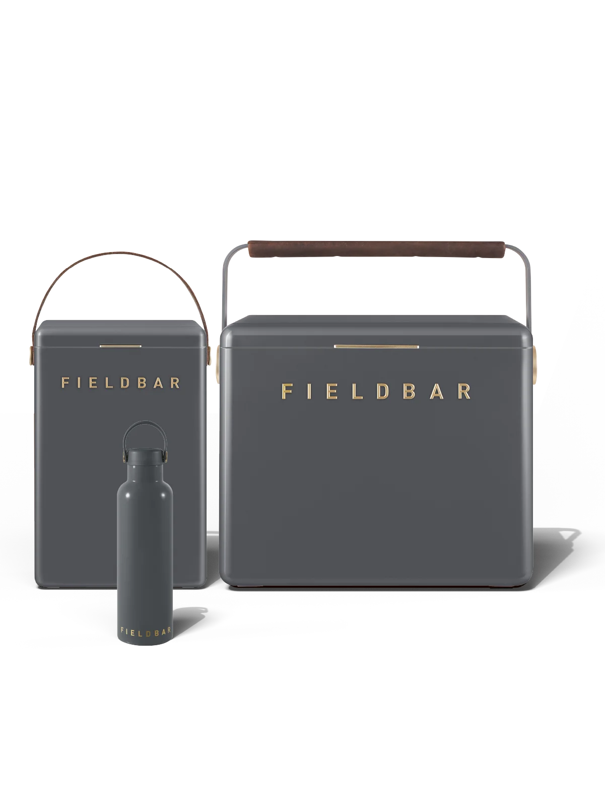 Fieldbar Cooler Box Set and Field Bottle Oyster Grey