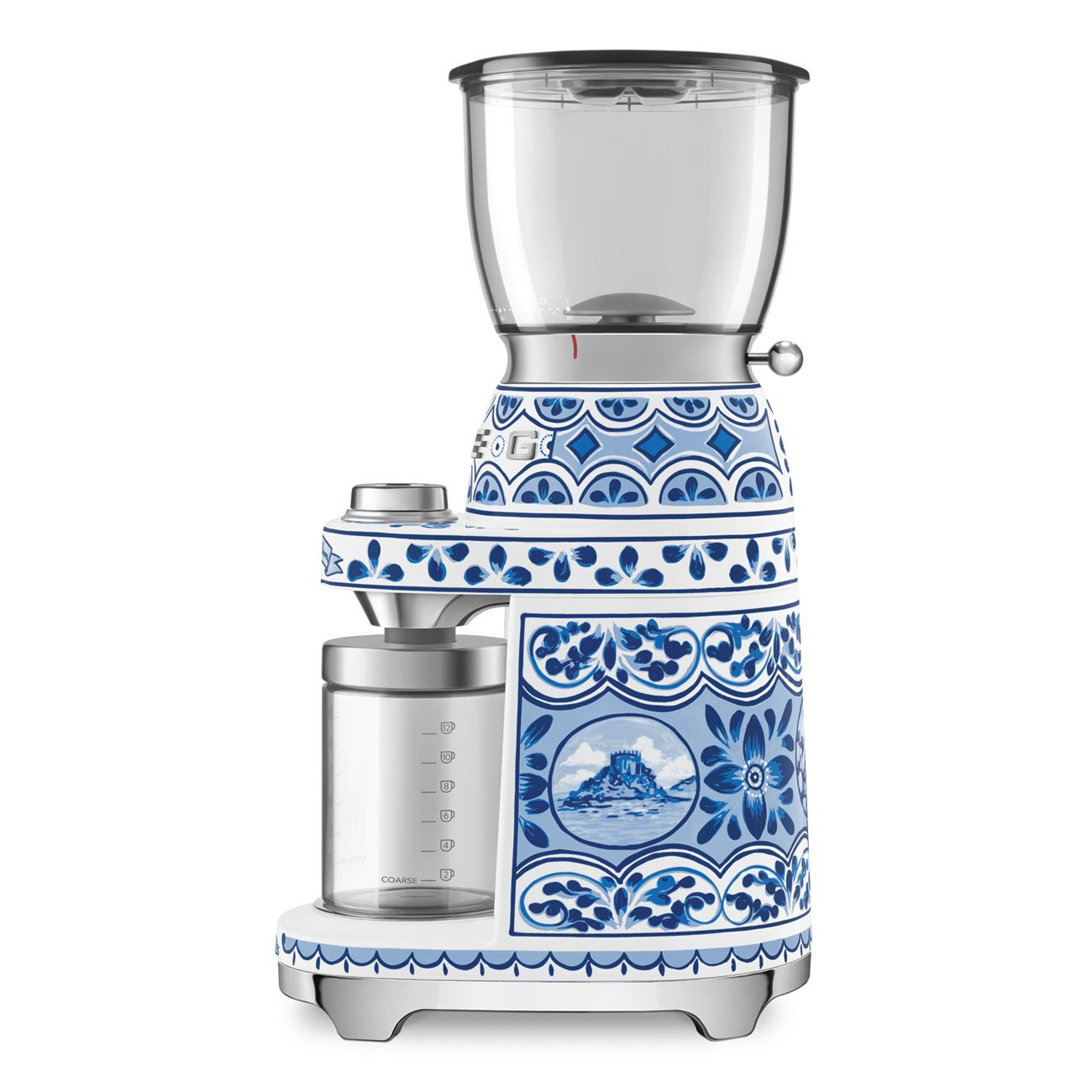 SMEG Dolce and Gabbana Blu Mediterraneo Coffee Grinder view 2