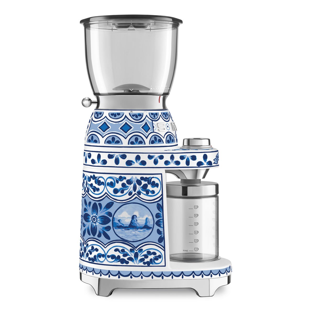 SMEG Dolce and Gabbana Blu Mediterraneo Coffee Grinder view 3