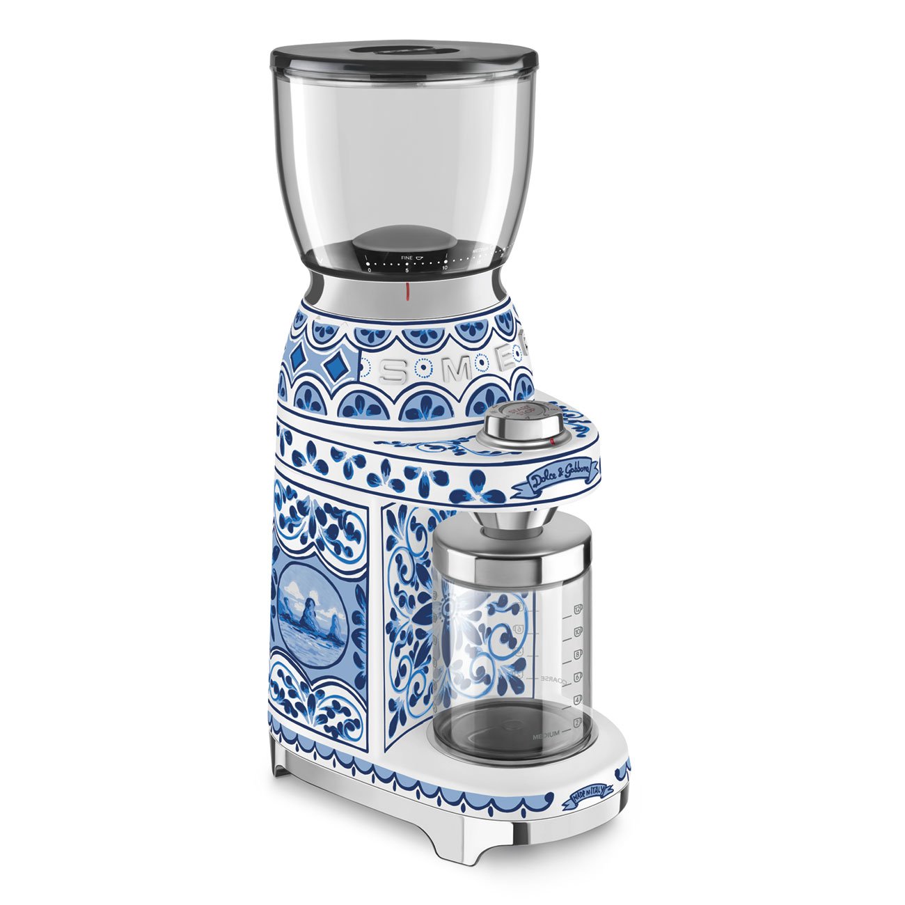 SMEG Dolce and Gabbana Blu Mediterraneo Coffee Grinder view 4