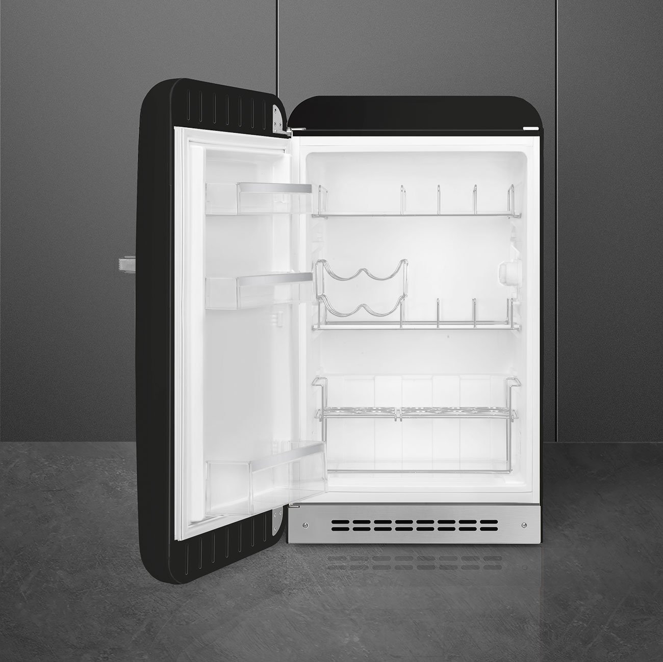 Smeg FAB10HLBL6 Black Minibar Refrigerator, view 2