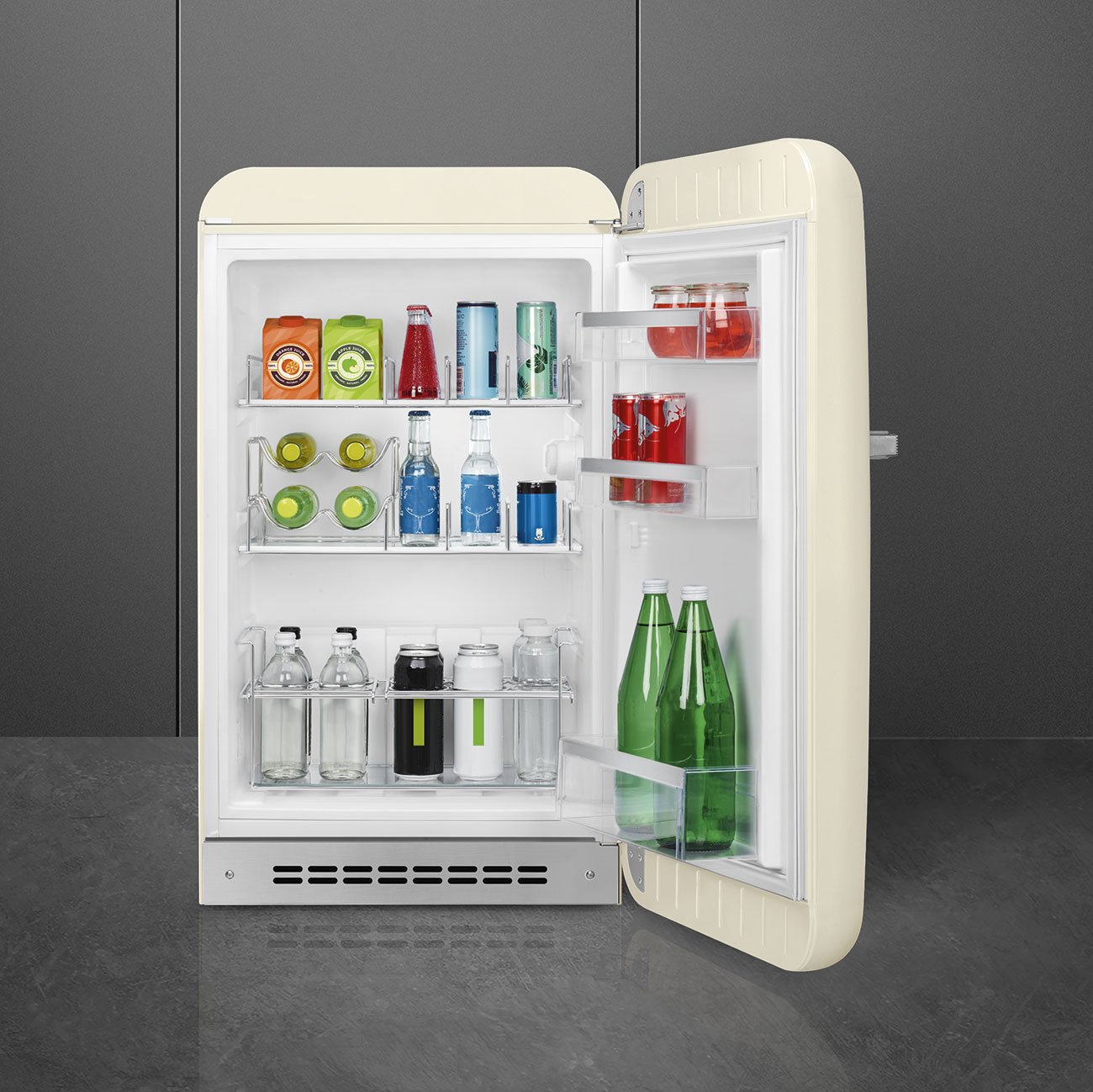 SMEG FAB10 Cream Mini Fridge Right Hinge view 5