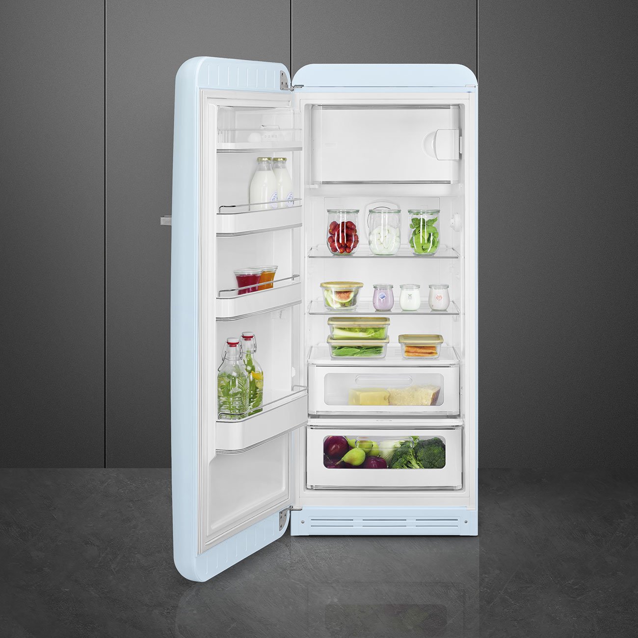 Smeg FAB28LPB6 Pastel blue Free standing refrigerator, view 3