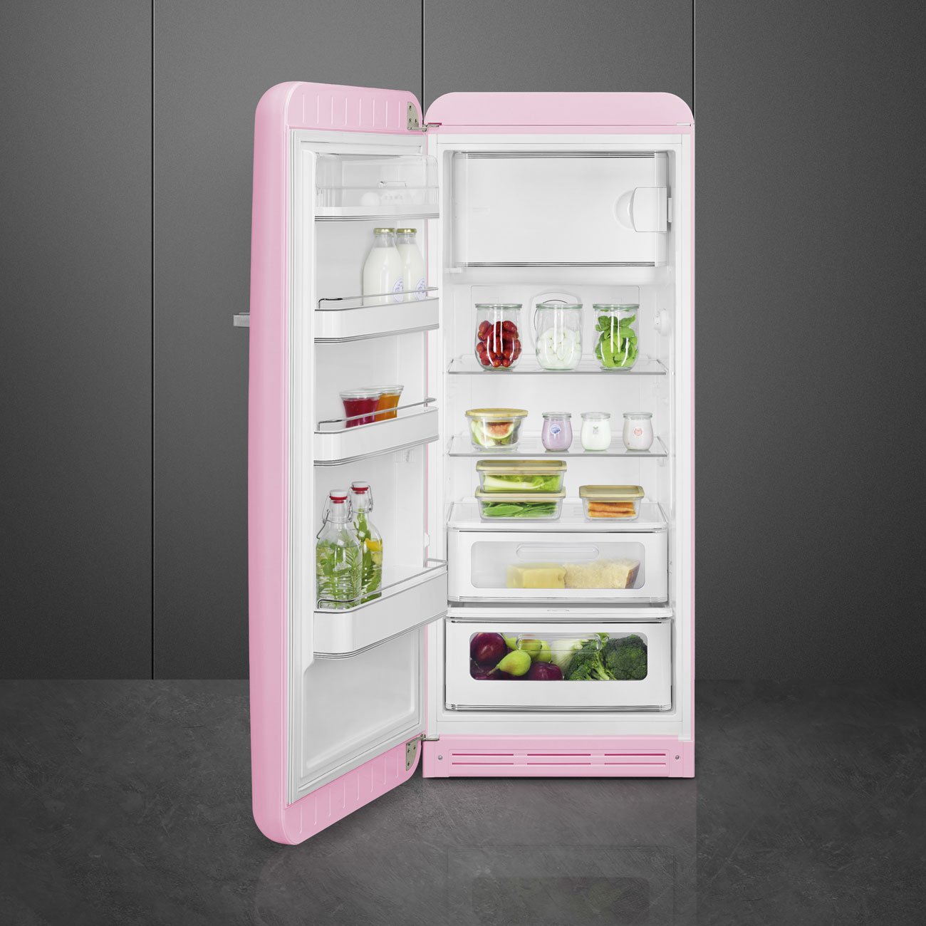 Smeg FAB28LPK6 Pink Free standing refrigerator, view 3