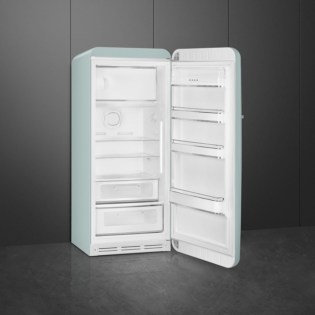 Smeg FAB28RDSA6 Sea Salt Green Free standing refrigerator, view 2