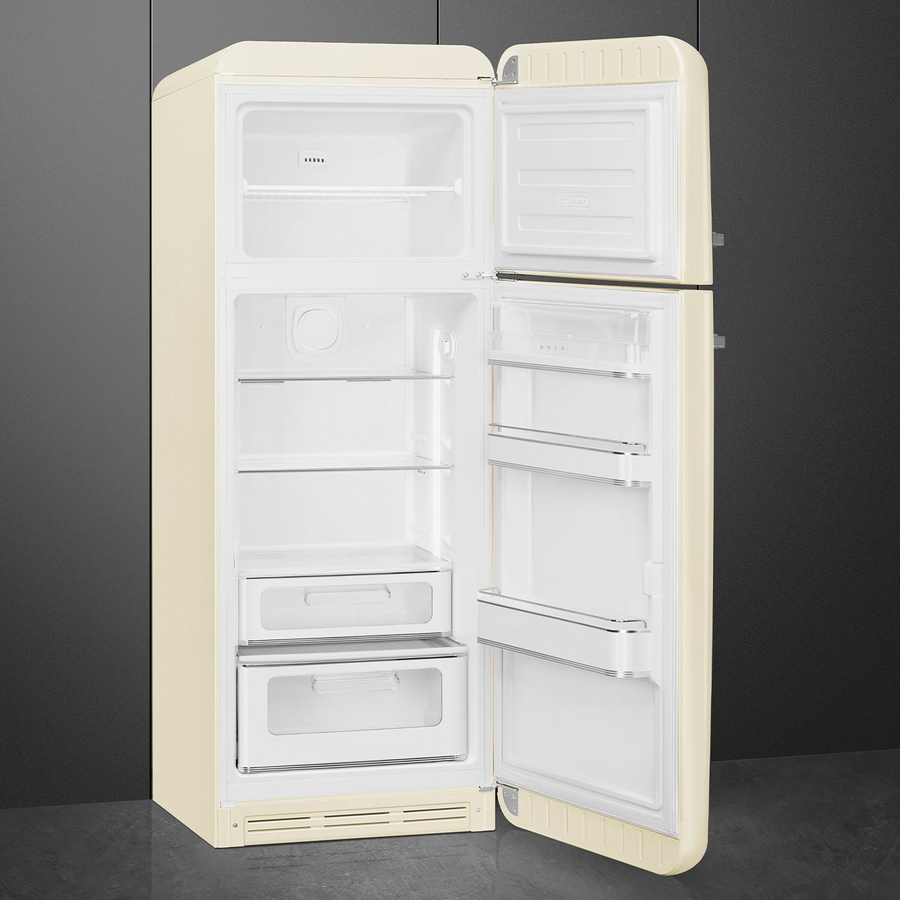 SMEG FAB30 Cream Retro Fridge Freezer Right Hinge view 2