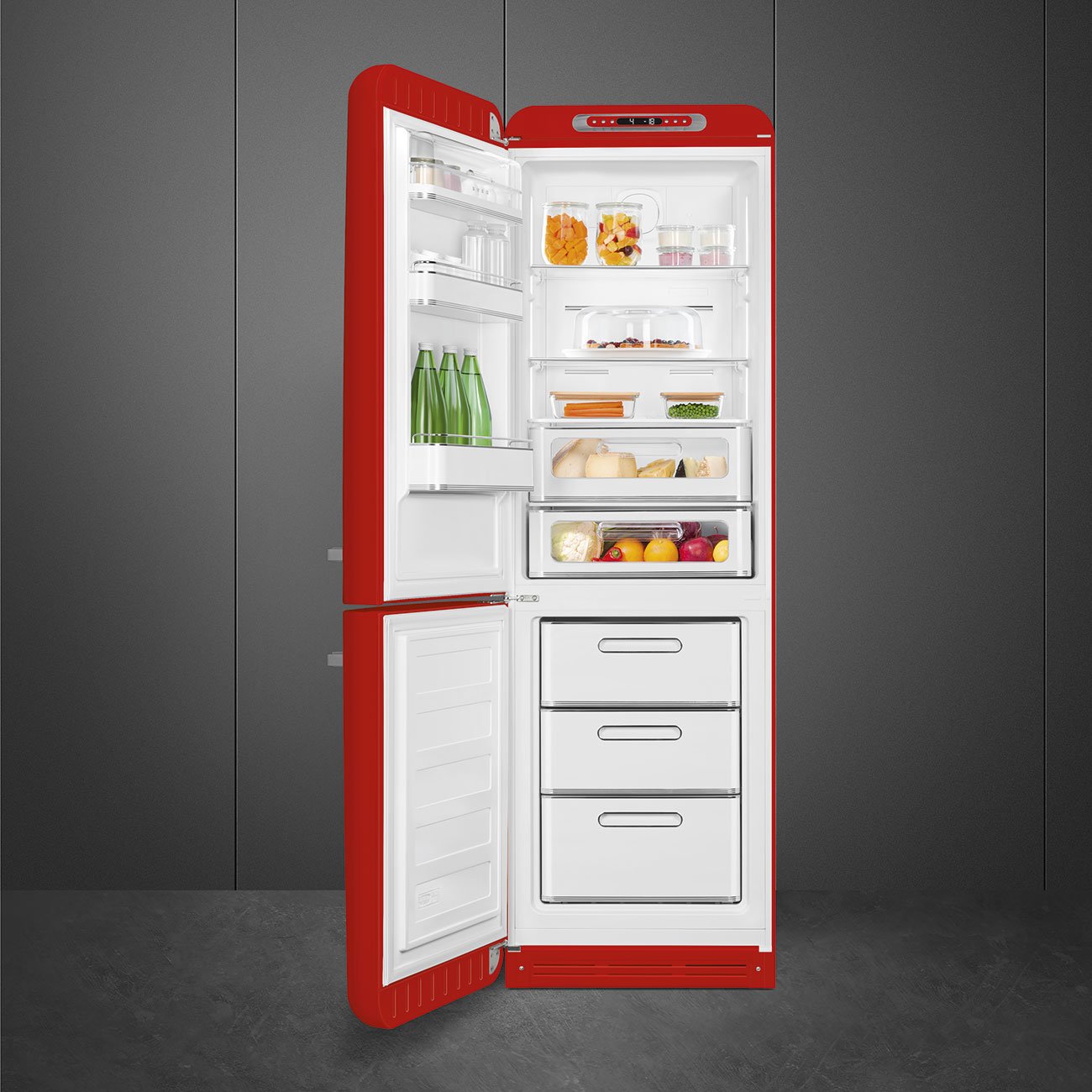 Smeg FAB32LRD5 Red Free standing refrigerator, view 3