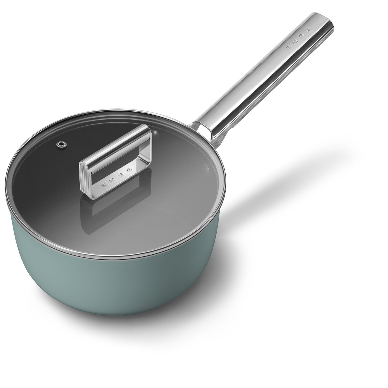 SMEG 20cm Emerald Green Non-Stick Saucepan view 2