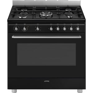 SMEG Classica 90cm Black Gas Cooker