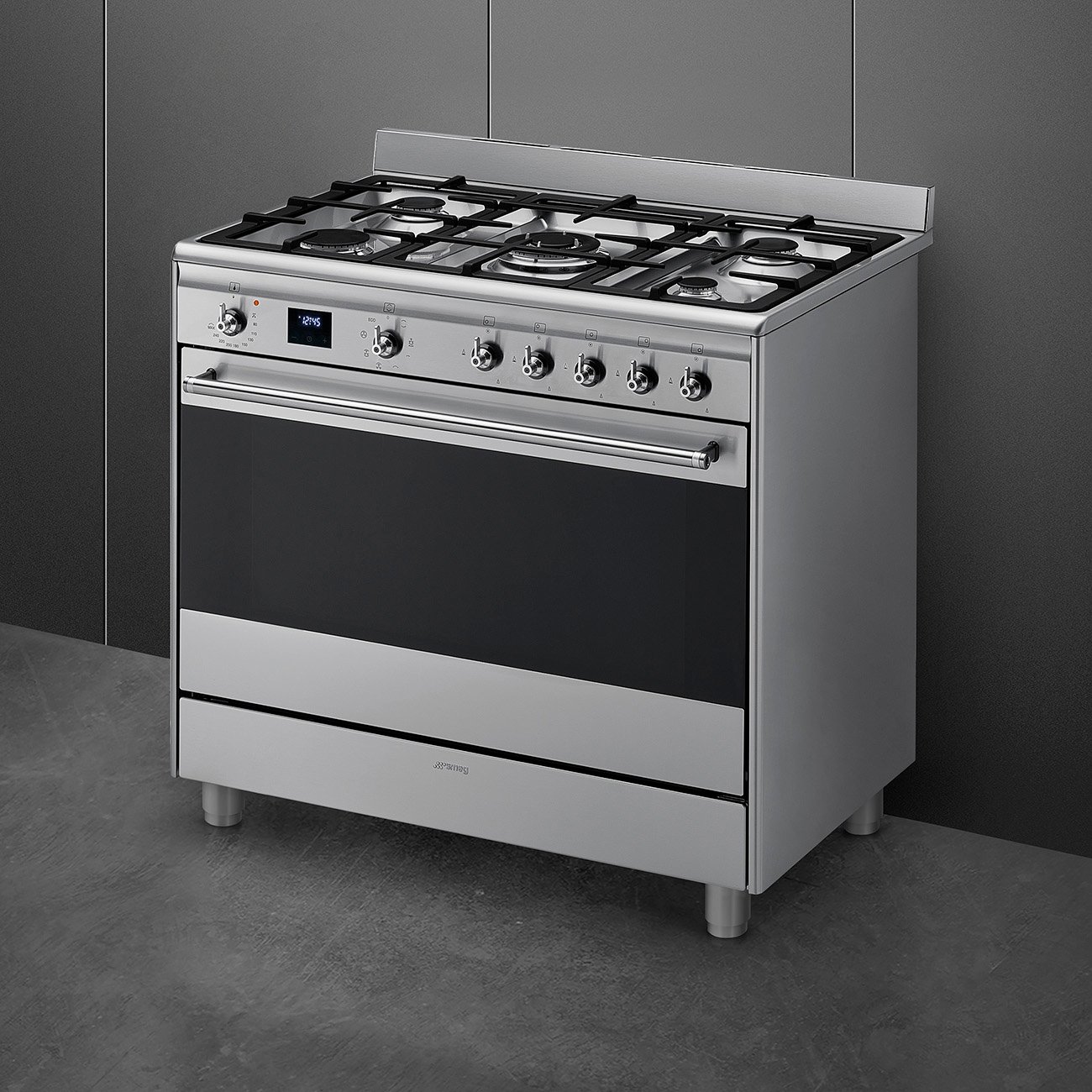 SMEG Classica 90cm Stainless Steel Gas Electric Cooker view 4