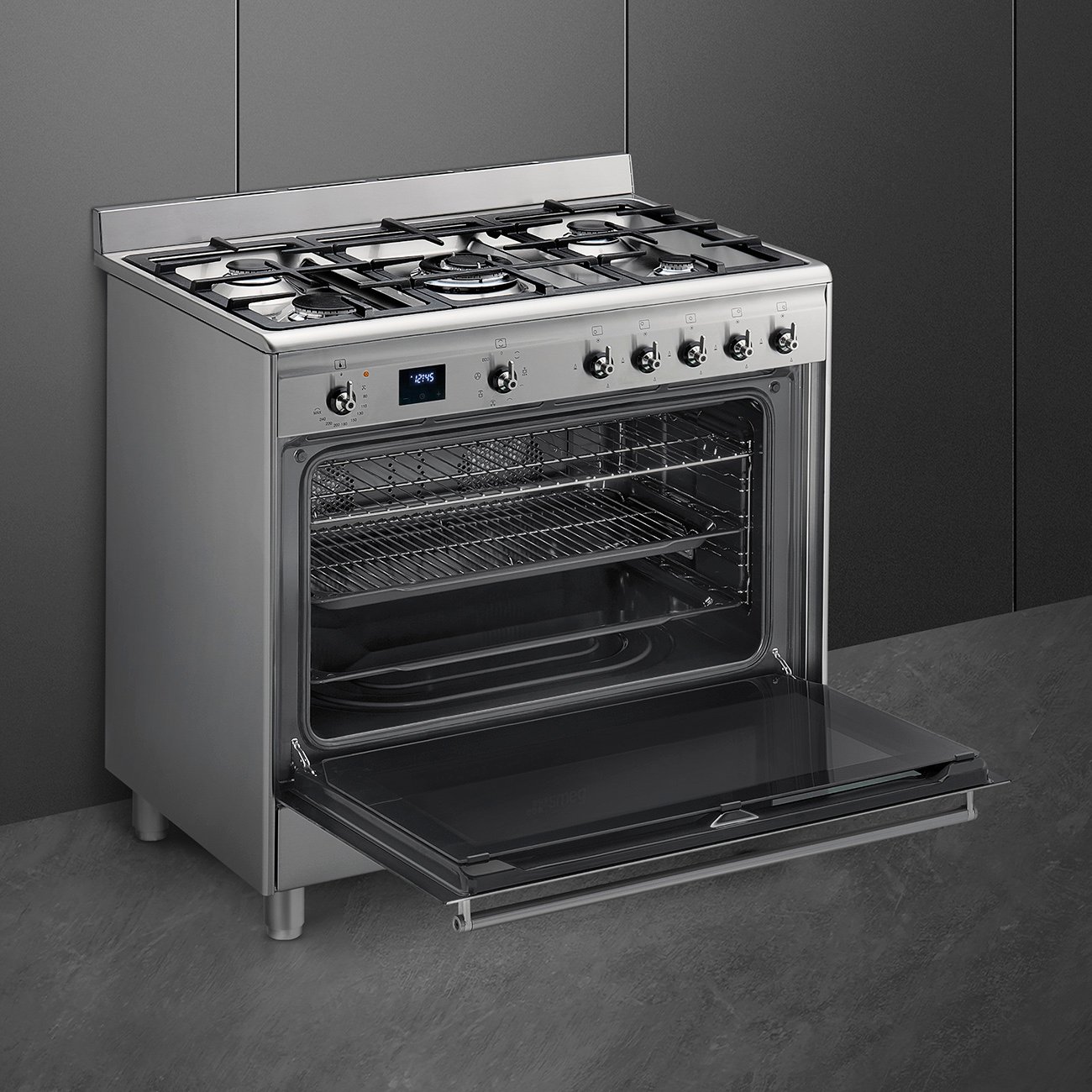 SMEG Classica 90cm Stainless Steel Gas Electric Cooker view 5