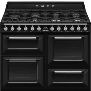SMEG Victoria 110cm Black Gas Electric Cooker