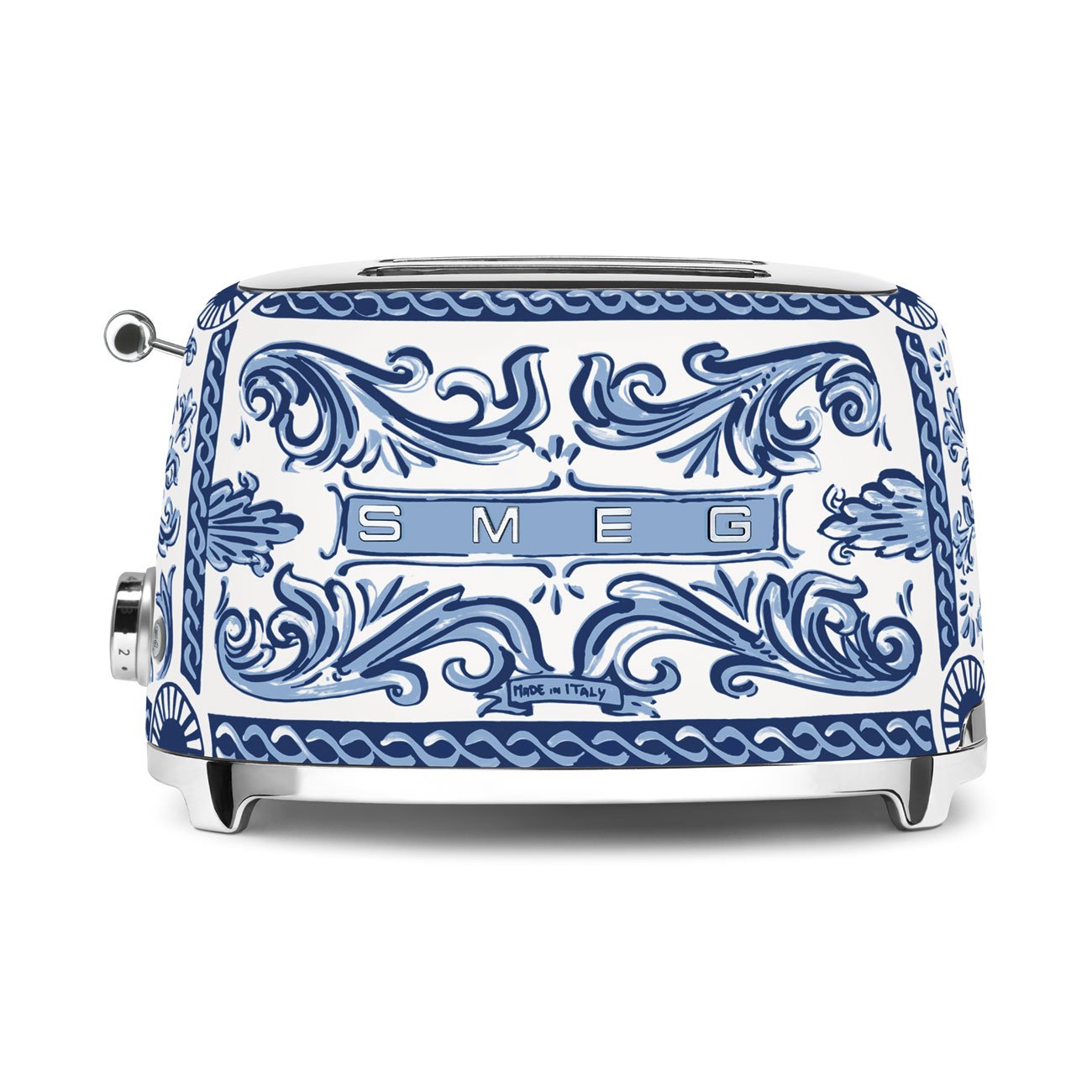 SMEG Dolce and Gabbana Blu Mediterraneo 2-Slice Toaster (TSF01DGBEU), view 5