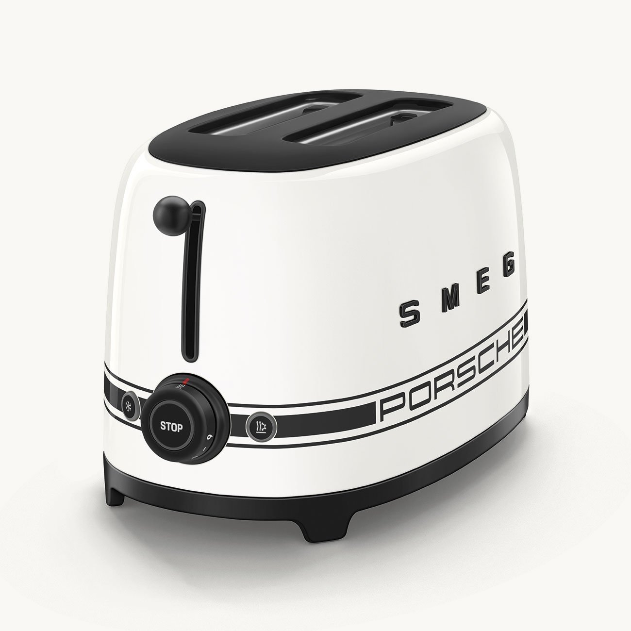 Smeg TSF01PCWEU Porsche x toaster Carrara White, view 2